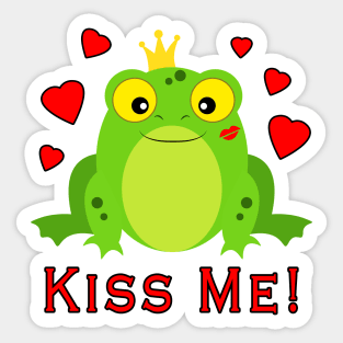 Frog Prince Kiss Me Sticker